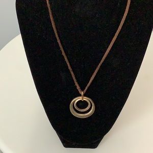 Artisan Necklace (Metal & Suede)